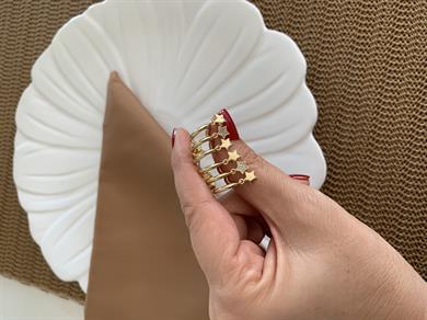 Vip Gold Plaka Zirkon Taşlı Yıldız Sallantılı Tasarım Küpe