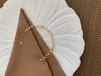 Vip Gold S Sıralı Küp Detaylı Bileklik