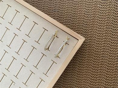 Vip Gold Su Yolu Kalp Tasarım Küpe