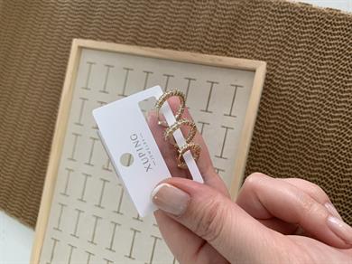 Vip Gold Su Yolu  Üçlü Set Halka Küpe