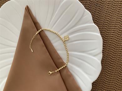 Vip Gold Topçuk Sıralı Yonca Bileklik