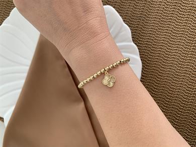 Vip Gold Topçuk Sıralı Yonca Bileklik