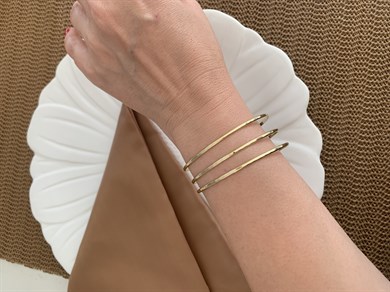 Vip Gold Üçlü İnce Ajda Bilezik