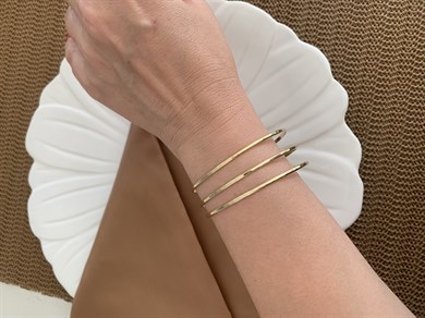 Vip Gold Üçlü İnce Ajda Bilezik