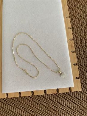 Vip Gold Vip Gold İnce Ezme Zincir  Zirkon Taşlı Kalp Kolye