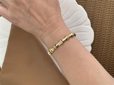 Vip Gold Zirkon Taş Biyeli Plaka Tasarım Bileklik