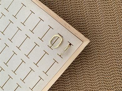 Vip Gold Zirkon Taş Detaylı Dikdörtgen Küpe