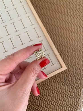 Vip Gold Zirkon Taş Ortası S Mini Halka Küpe