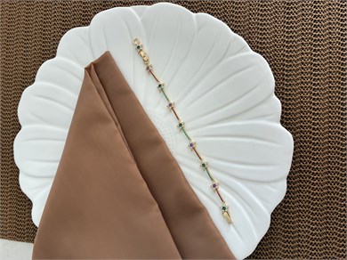 Vip Gold Zirkon Taş Renkli Yıldız Sıralı Bileklik