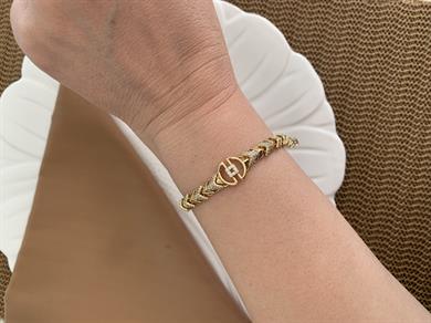 Vip Gold Zirkon Taşlı Daire Detaylı Tasarım Bileklik