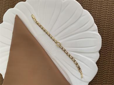 Vip Gold Zirkon Taşlı Daire Detaylı Tasarım Bileklik