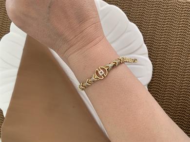 Vip Gold Zirkon Taşlı Daire Detaylı Tasarım Bileklik