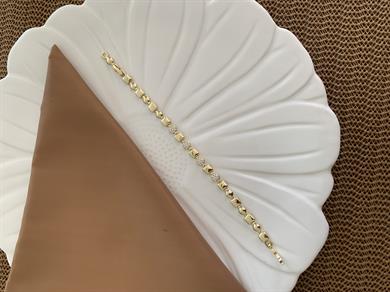 Vip Gold Zirkon Taşlı Daire Plaka Kare Detaylı Tasarım Bileklik