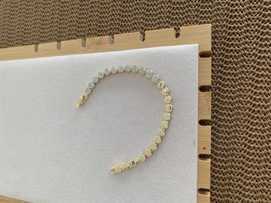 Vip Gold Zirkon Taşlı Daire Sıralı Bileklik 