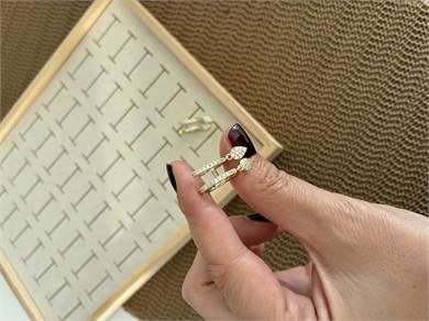 Vip Gold Zirkon Taşlı Damla Sallantılı İkili Halka Küpe
