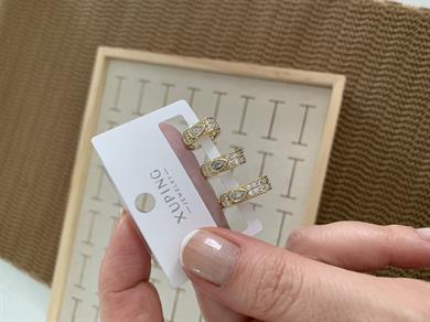 Vip Gold Zirkon Taşlı Damla Üçlü Set Kare Küpe