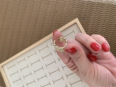Vip Gold Zirkon Taşlı Dört Sıra Daire Halka Küpe