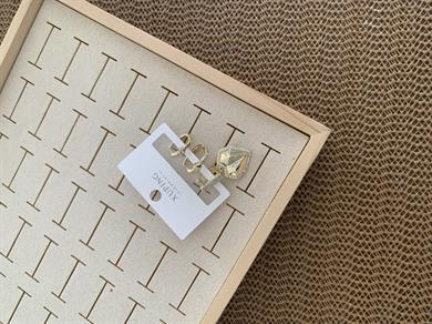 Vip Gold Zirkon Taşlı Elmas Kalp Üçlü Set Halka Küpe