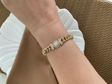 Vip Gold Zirkon Taşlı Gurmet Tasarım Bileklik