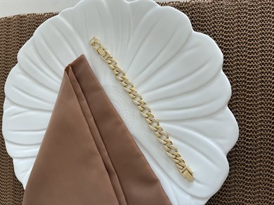 Vip Gold Zirkon Taşlı İç İçe Geçme Kalın Halka Bileklik