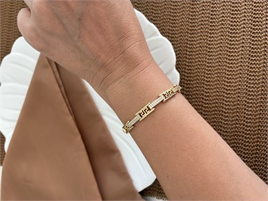 Vip Gold Zirkon Taşlı İç İçe Geçme S Sıralı Tasarım Bileklik
