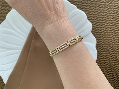 Vip Gold Zirkon Taşlı Kalın S Sıralı Bileklik