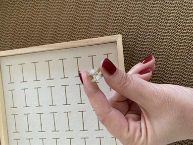 Vip Gold Zirkon Taşlı Kare Tek Taş Mini Halka Küpe