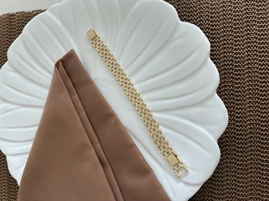 Vip Gold Zirkon Taşlı Kordon Tasarım Bileklik