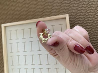 Vip Gold Zirkon Taşlı Mini Yıldız Ay Küpe