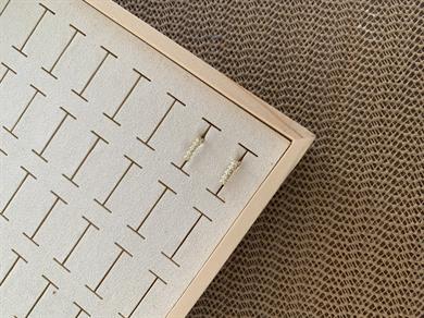 Vip Gold Zirkon Taşlı Mini Yıldız Sıralı Halka Küpe