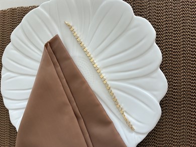 Vip Gold Zirkon Taşlı Petek Dokulu Tasarım Bileklik