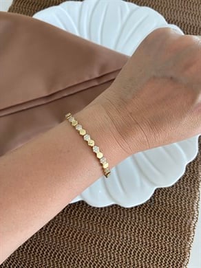 Vip Gold Zirkon Taşlı Petek Sıralı Bileklik