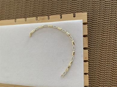 Vip Gold Zirkon Taşlı Plaka Badem Sıralı Bileklik