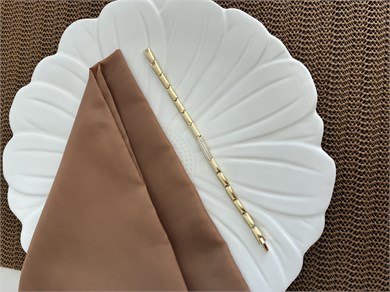 Vip Gold Zirkon Taşlı Plaka Bileklik