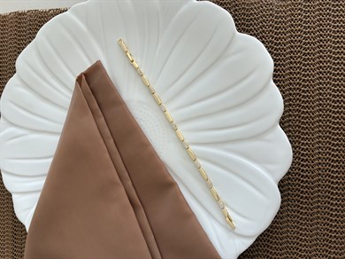 Vip Gold Zirkon Taşlı Plaka Damla Sıralı Bileklik