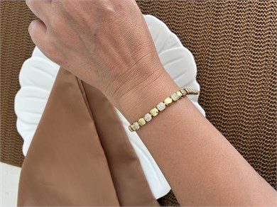 Vip Gold Zirkon Taşlı Plaka Kare Tasarım Bileklik