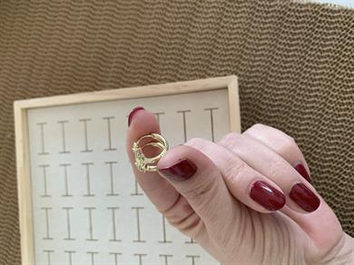Vip Gold Zirkon Taşlı Plaka Yıldız Mini Halka Küpe