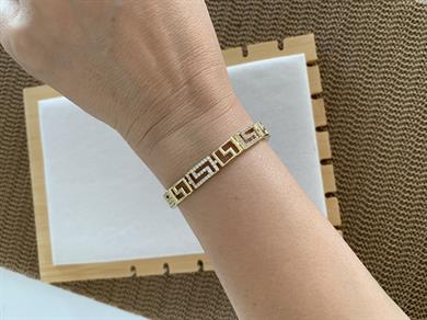 Vip Gold Zirkon Taşlı S Sıralı Zincir Bileklik