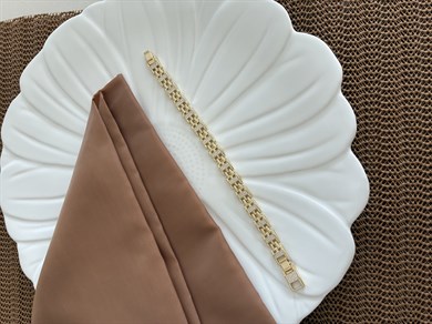 Vip Gold Zirkon Taşlı Saat Kordon Detaylı Tasarım Bileklik