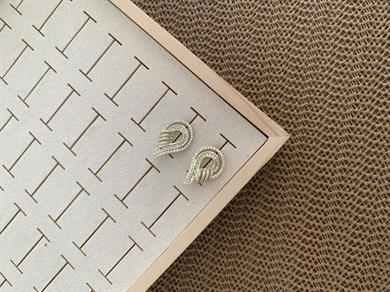Vip Gold Zirkon Taşlı Su Damlası Tasarım Küpe
