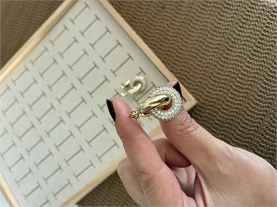 Vip Gold Zirkon Taşlı Tasarım Küpe