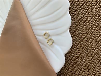 Vip Gold Zirkon Taşlı U Küpe