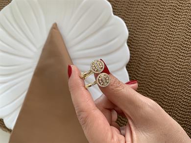 Vip Gold Zirkon Taşlı Vintage U Küpe