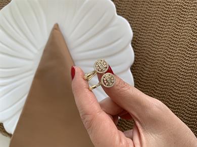 Vip Gold Zirkon Taşlı Vintage U Küpe