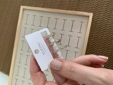 Vip Gold Zirkon Taşlı X Sıralı Üçlü Set Halka Küpe
