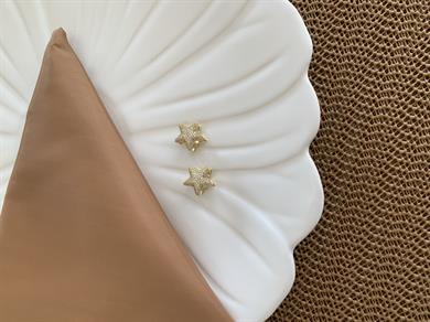 Vip Gold Zirkon Taşlı Yıldız Küpe