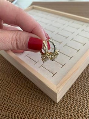 Vip Gold Zirkon Taşlı Yıldız Shakira Halka Küpe