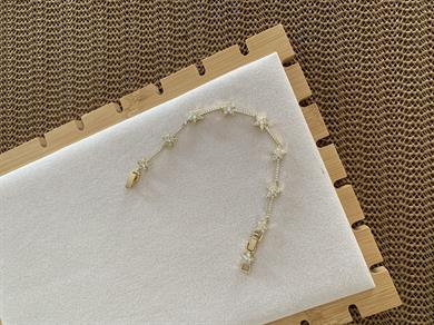 Vip Gold Zirkon Taşlı Yıldız Sıralı Zincir Bileklik