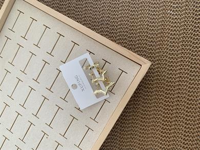 Vip Gold Zirkon Taşlı Yıldız Üçlü Set Halka Küpe