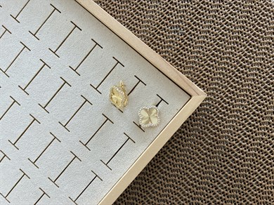 Vip Gold Zirkon Taşlı Yonca U Küpe